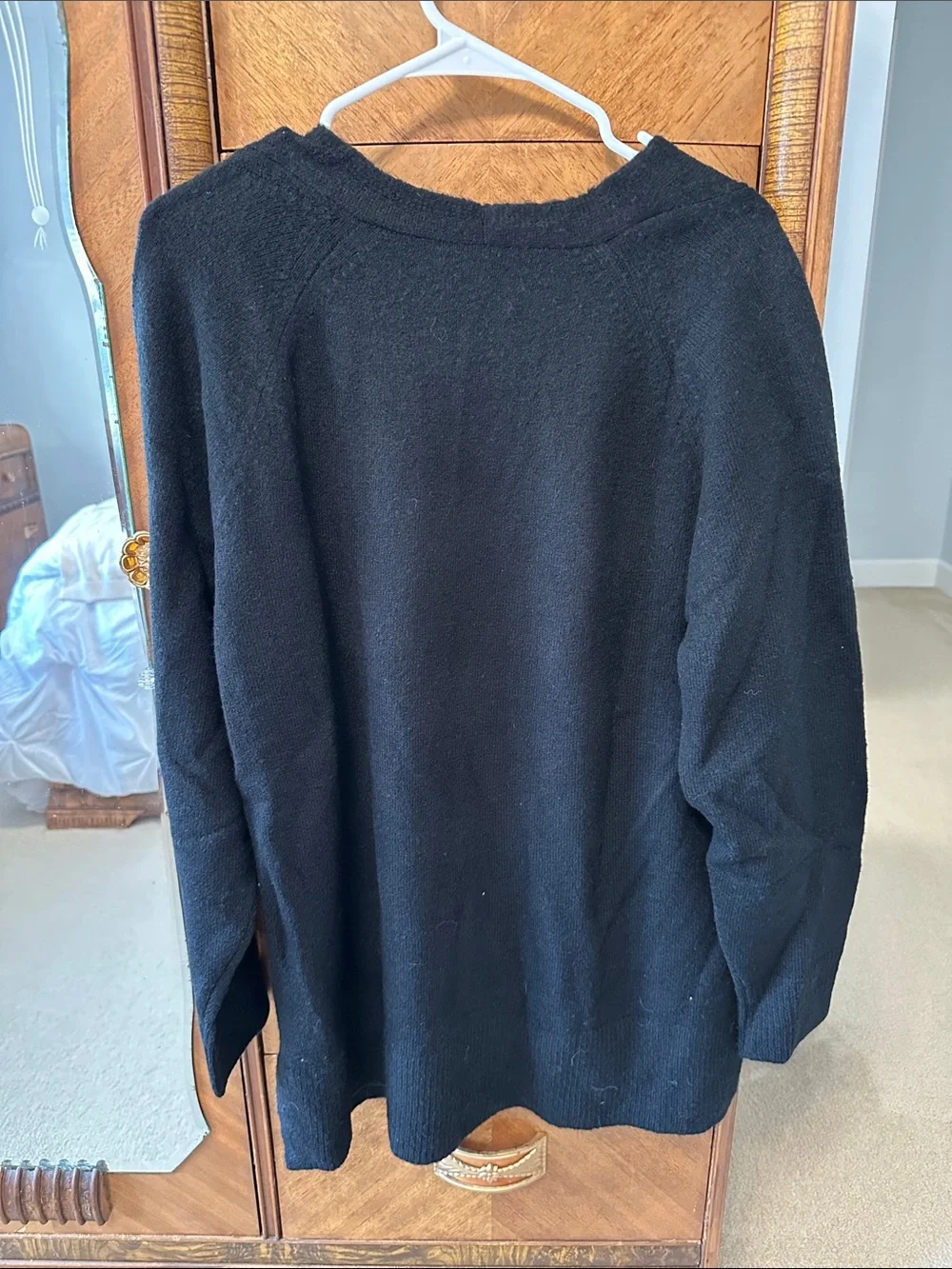 NWT J. Crew Black V-Neck Wool Blend Sweater